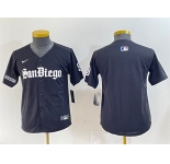 Youth San Diego Padres Blank Black Gothic Edition Vapor Limited Stitched Baseball Jersey