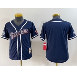 Youth San Diego Padres Blank Navy Throwback With Patch Stitched Baseball Jersey