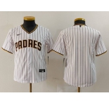 Youth San Diego Padres Blank White 2023 Cool Base Stitched Jersey
