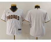 Youth San Diego Padres Blank White 2023 Cool Base Stitched Jersey