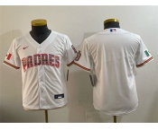 Youth San Diego Padres Blank White Mexico Cool Base Stitched Baseball Jersey