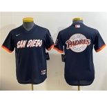 Youth San Diego Padres Team Big Logo Obsidian 2026 City Connect Stadium Stitched Baseball Jersey