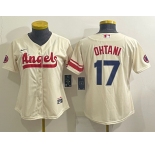 Women's Los Angeles Angels #17 Shohei Ohtani Cream 2022 City Connect Cool Base Stitched Jersey