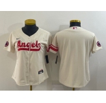 Women's Los Angeles Angels Blank Cream 2022 City Connect Cool Base Stitched Jersey