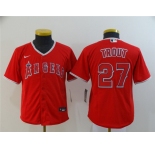 Women's Nike Majestic Los Angeles Angels of Anaheim #27 Mike Trout Red Home MLB Jersey