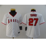 Women's Nike Majestic Los Angeles Angels of Anaheim #27 Mike Trout White Home MLB Jersey