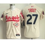 Youth Los Angeles Angels #27 Mike Trout Cream City Connect Limited Stitched Jersey