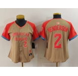 Women's Baltimore Orioles #2 Gunnar Henderson Number Cream 2024 All Star Limited Stitched Jersey