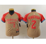Youth Baltimore Orioles #2 Gunnar Henderson Number Cream 2024 All Star Limited Stitched Jersey