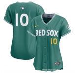 Women's Boston Red Sox #10 Trevor Story Green 2025 City Connect Limited Stitched Baseball Jersey