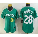 Women's Boston Red Sox #28 Kristian Campbell Green 2025 City Connect Player Name Limited Jersey
