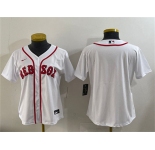 Women's Boston Red Sox Blank White Cool Base Stitched Jersey