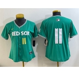 Youth Boston Red Sox #11 Rafael Devers Green 2025 City Connect Limited Stitched Baseball Jersey