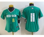 Youth Boston Red Sox #11 Rafael Devers Green 2025 City Connect Limited Stitched Baseball Jersey