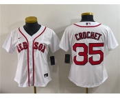 Youth Boston Red Sox #35 Garrett Crochet White Cool Base Stitched Baseball Jersey