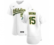 Men's Nike Oakland Athletics #15 Seth Brown White Home 2020 Authentic Player Baseball Jersey