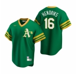 Men's Nike Oakland Athletics #16 Liam Hendriks Kelly Green Cooperstown Collection Road Stitched Baseball Jersey