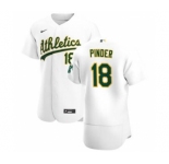 Men's Nike Oakland Athletics #18 Chad Pinder White Home 2020 Authentic Player Baseball Jersey