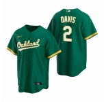 Men's Nike Oakland Athletics #2 Khris Davis Green Alternate Stitched Baseball Jersey