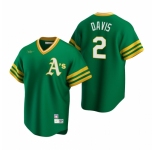 Men's Nike Oakland Athletics #2 Khris Davis Kelly Green Cooperstown Collection Road Stitched Baseball Jersey