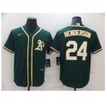 Men's Nike Oakland Athletics #24 Rickey Henderson Green Alternate Jersey