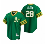Men's Nike Oakland Athletics #28 Matt Olson Kelly Green Cooperstown Collection Road Stitched Baseball Jersey