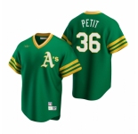 Men's Nike Oakland Athletics #36 Yusmeiro Petit Kelly Green Cooperstown Collection Road Stitched Baseball Jersey