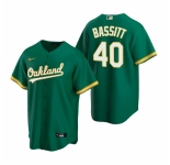 Men's Nike Oakland Athletics #40 Chris Bassitt Green Alternate Stitched Baseball Jersey
