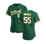 Men's Nike Oakland Athletics #55 Sean Manaea Kelly Green Alternate 2020 Authentic Player Baseball Jersey