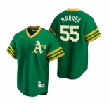 Men's Nike Oakland Athletics #55 Sean Manaea Kelly Green Cooperstown Collection Road Stitched Baseball Jersey