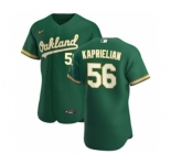 Men's Nike Oakland Athletics #56 James Kaprielian Kelly Green Alternate 2020 Authentic Player Baseball Jersey