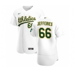 Men's Nike Oakland Athletics #66 Daulton Jefferies White Home 2020 Authentic Player Baseball Jersey