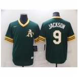 Men's Nike Oakland Athletics #9 Reggie Jackson Green Alternate Flex Base Authentic Jersey