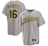 Men's Oakland Athletics #16 Nick Kurtz Gray 2024 Away Limited Stitched Jersey