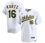 Men's Oakland Athletics #16 Nick Kurtz White 2024 Home Limited Stitched Jersey