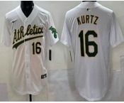 Men's Oakland Athletics #16 Nick Kurtz White Limited Jersey