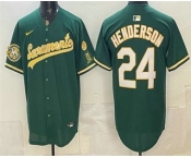 Men's Oakland Athletics #24 Rickey Henderson 2026 Green Alternate Sacramento Celebrating 125 Years Limited Jersey
