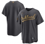 Men's Oakland Athletics Blank Charcoal 2022 All-Star Cool Base Stitched Baseball Jersey