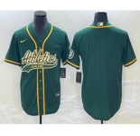 Men's Oakland Athletics Blank Green Cool Base Stitched Baseball Jersey