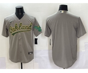 Men's Oakland Athletics Blank Grey Cool Base Stitched Baseball Jersey