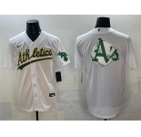 Men's Oakland Athletics Team Big Logo White Stitched Baseball Jersey