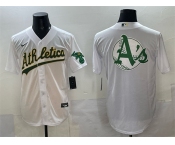 Men's Oakland Athletics Team Big Logo White Stitched Baseball Jersey