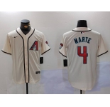 Men's Arizona Diamondback #4 Ketel Marte Cream Cool Base Limited Stitched Jersey