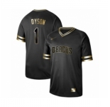 Men's Arizona Diamondbacks #1 Jarrod Dyson Authentic Black Gold Fashion Baseball Jersey