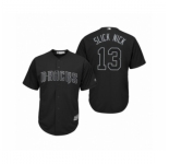 Men's Arizona Diamondbacks #13 Nick Ahmed Slick Nick Black 2019 Players Weekend Replica Jersey