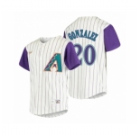 Men's Arizona Diamondbacks #20 Luis Gonzalez Nike Cream 2020 Cooperstown Collection Alternate Jersey