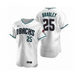 Men's Arizona Diamondbacks #25 Archie Bradley Nike White Teal Authentic 2020 Alternate Jersey