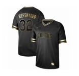 Men's Arizona Diamondbacks #32 Rob Refsnyder Authentic Black Gold Fashion Baseball Jersey