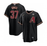 Men's Arizona Diamondbacks #37 Kevin Ginkel Black 2023 World Series Cool Base Stitched Baseball Jersey