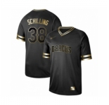 Men's Arizona Diamondbacks #38 Curt Schilling Authentic Black Gold Fashion Baseball Jersey